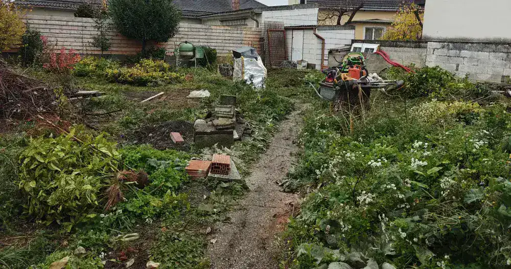 Gerodeter, planierter Garten in Wien – bereit für neuen Rasen